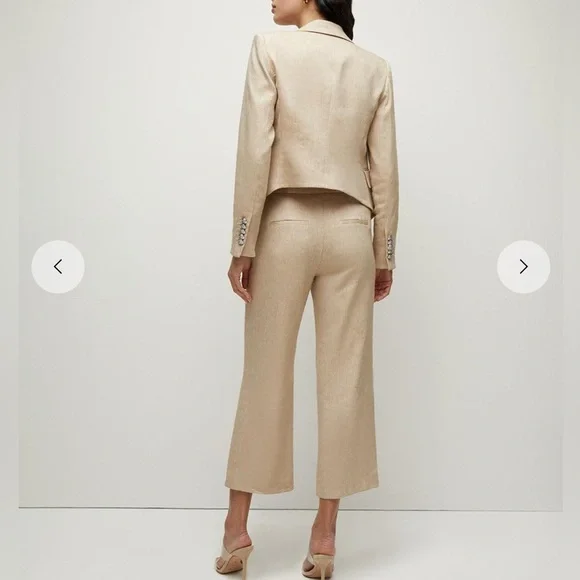 VERONICA BEARD Pantsuit Hosanna Linen Dickey Jacket Aubrie Pants 10 Blazer Suit - Picture 10 of 16